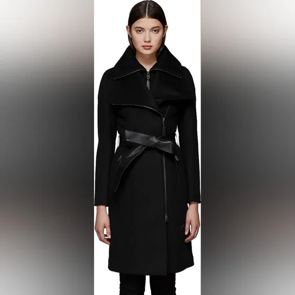 Mackage Nori 2-In-1 Double Face Wool Coat With Sash - Picture 2 of 10